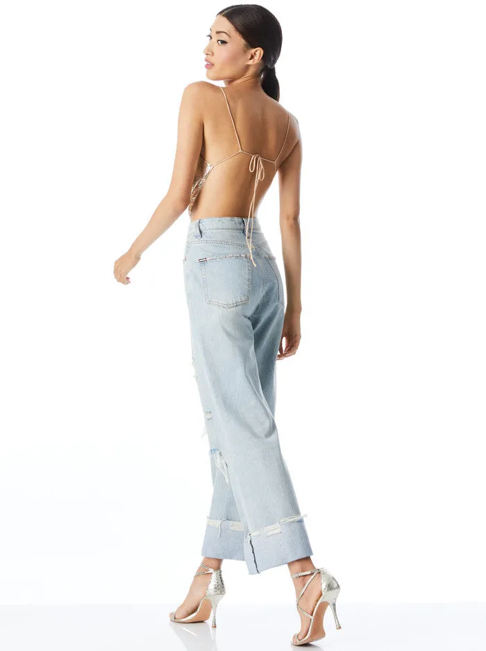 Alice + Olivia - Sheena Drapey Slip Tank - Pale Gold sold by Jessie Boutique product image thumbnail 2