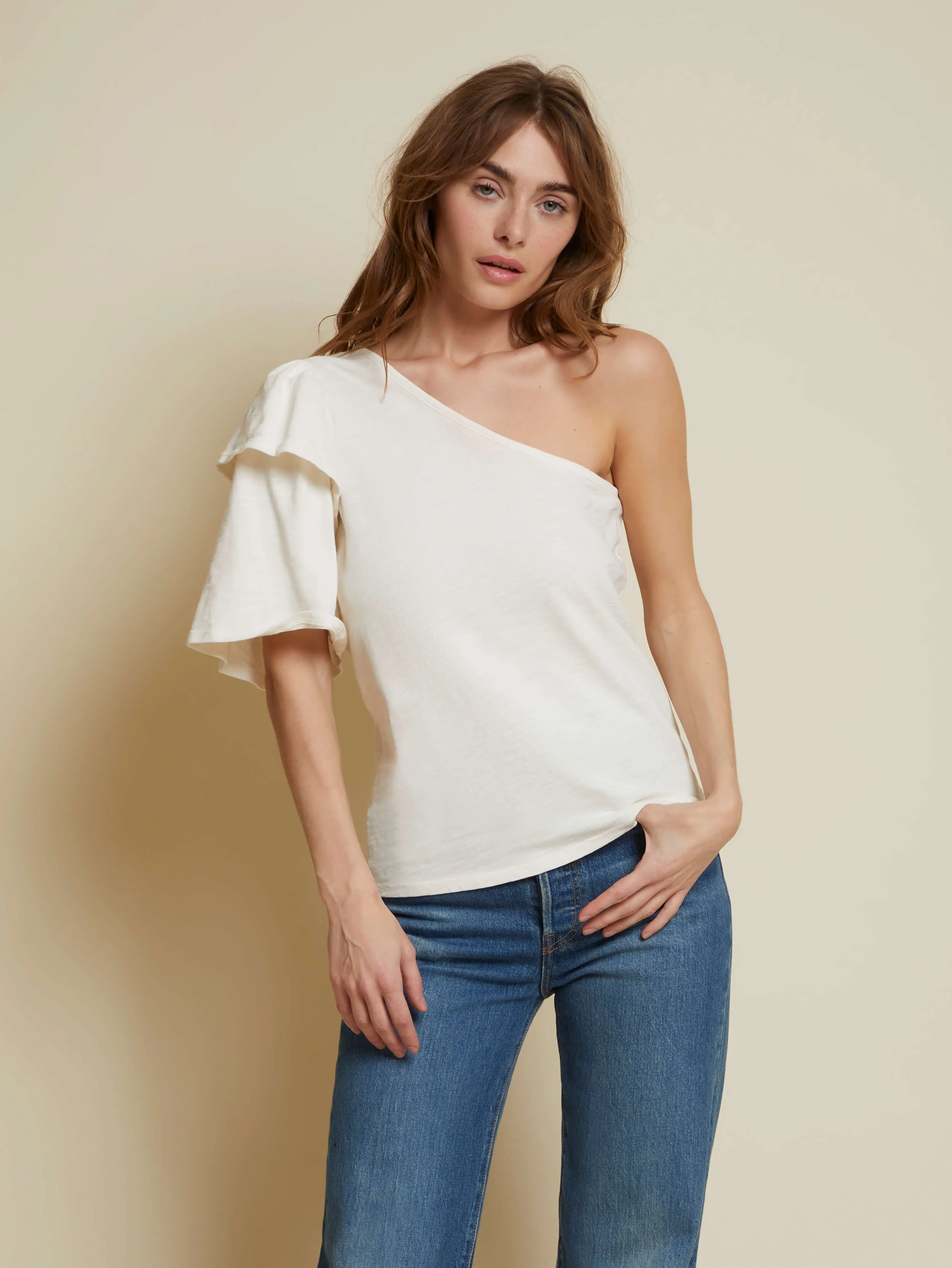 Nation Ltd - Lida One Shoulder Tee - Off White sold by Jessie Boutique product image thumbnail 3