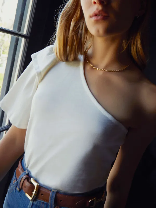 Nation Ltd - Lida One Shoulder Tee - Off White sold by Jessie Boutique