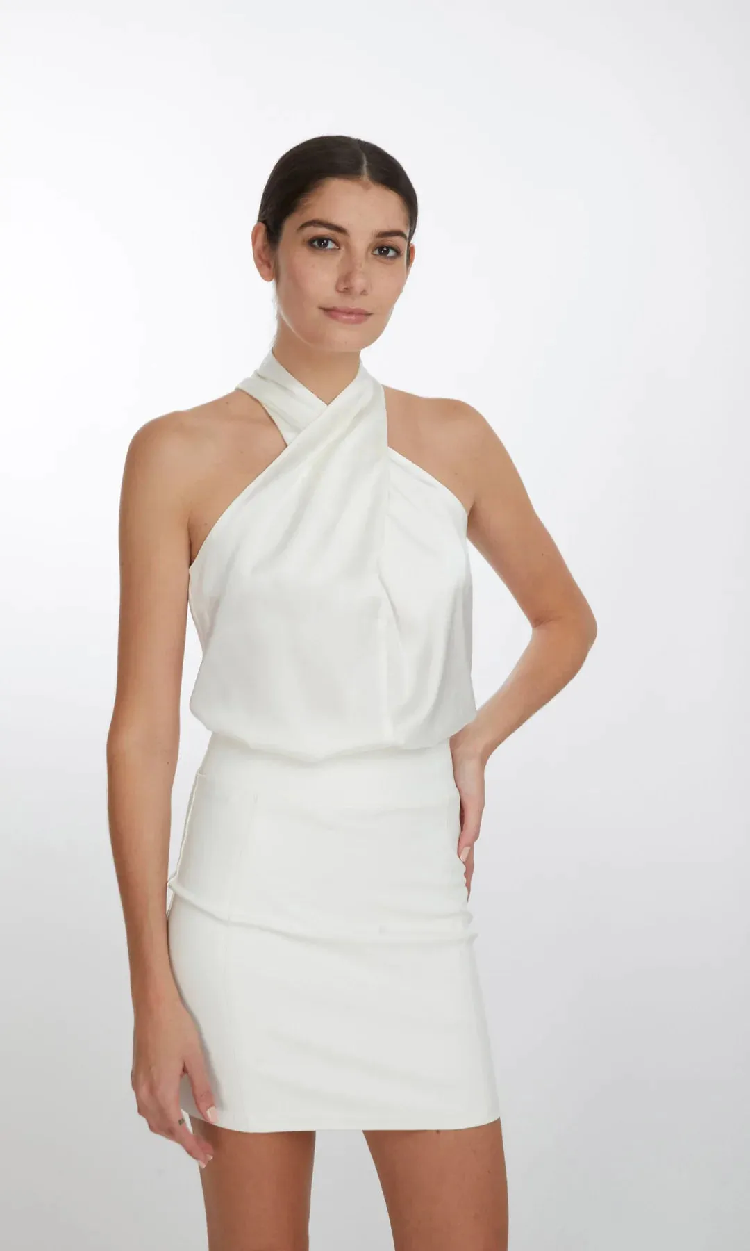 Generation Love - Wisteria Halter Blouse - White sold by Jessie Boutique