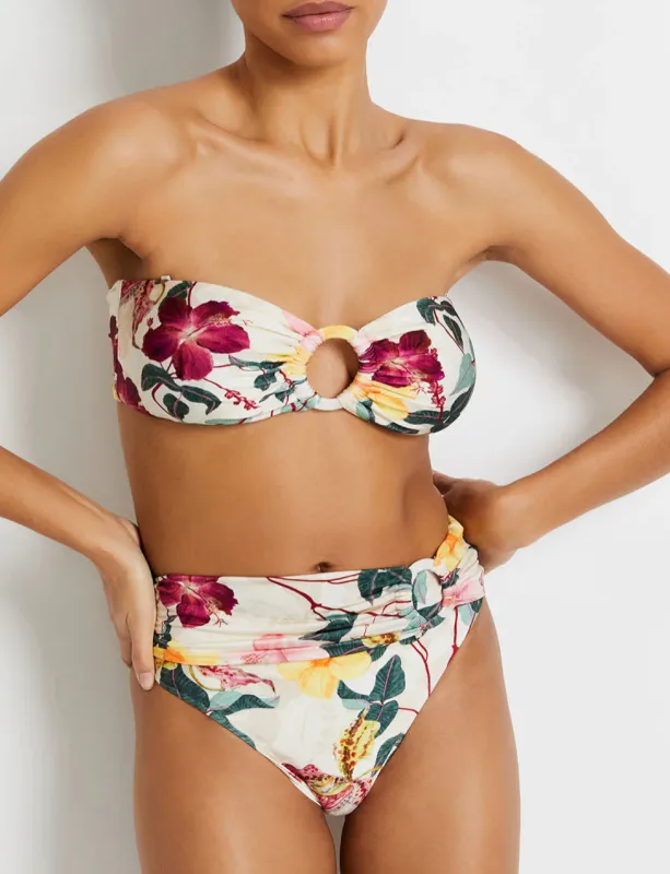 Patbo - Hibiscus Cheeky Bikini Bottom - Vanilla sold by Jessie Boutique