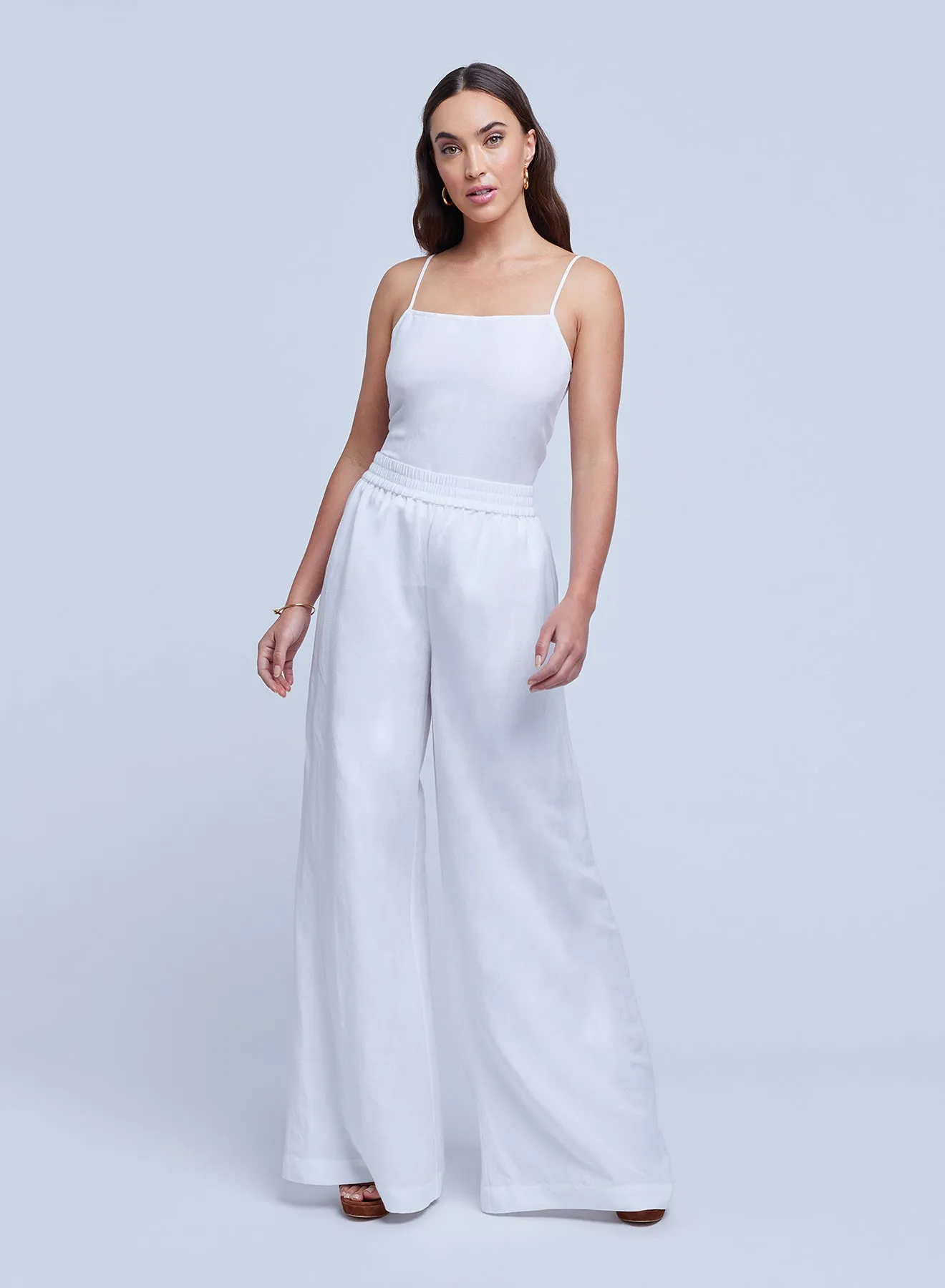L’agence - Nikita Wide Leg Pants - White sold by Jessie Boutique
