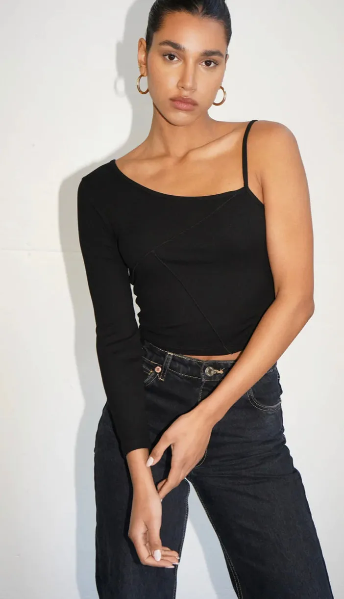 LNA - Aya Rib Shoulder - Black sold by Jessie Boutique product image thumbnail 2