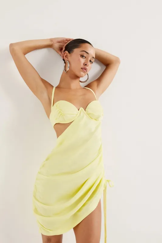 For Love & Lemons - Rana Mini Dress - Yellow sold by Jessie Boutique