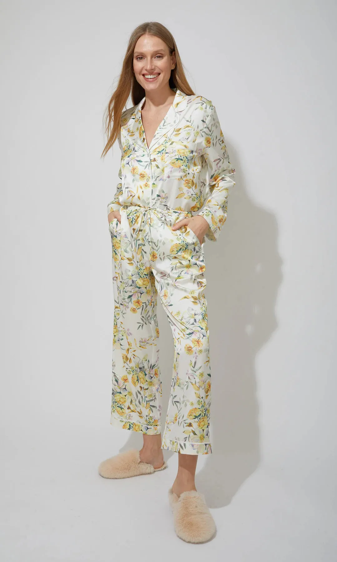 Generation Love - Nikki Pajama Set - Marigold Bloom White sold by Jessie Boutique