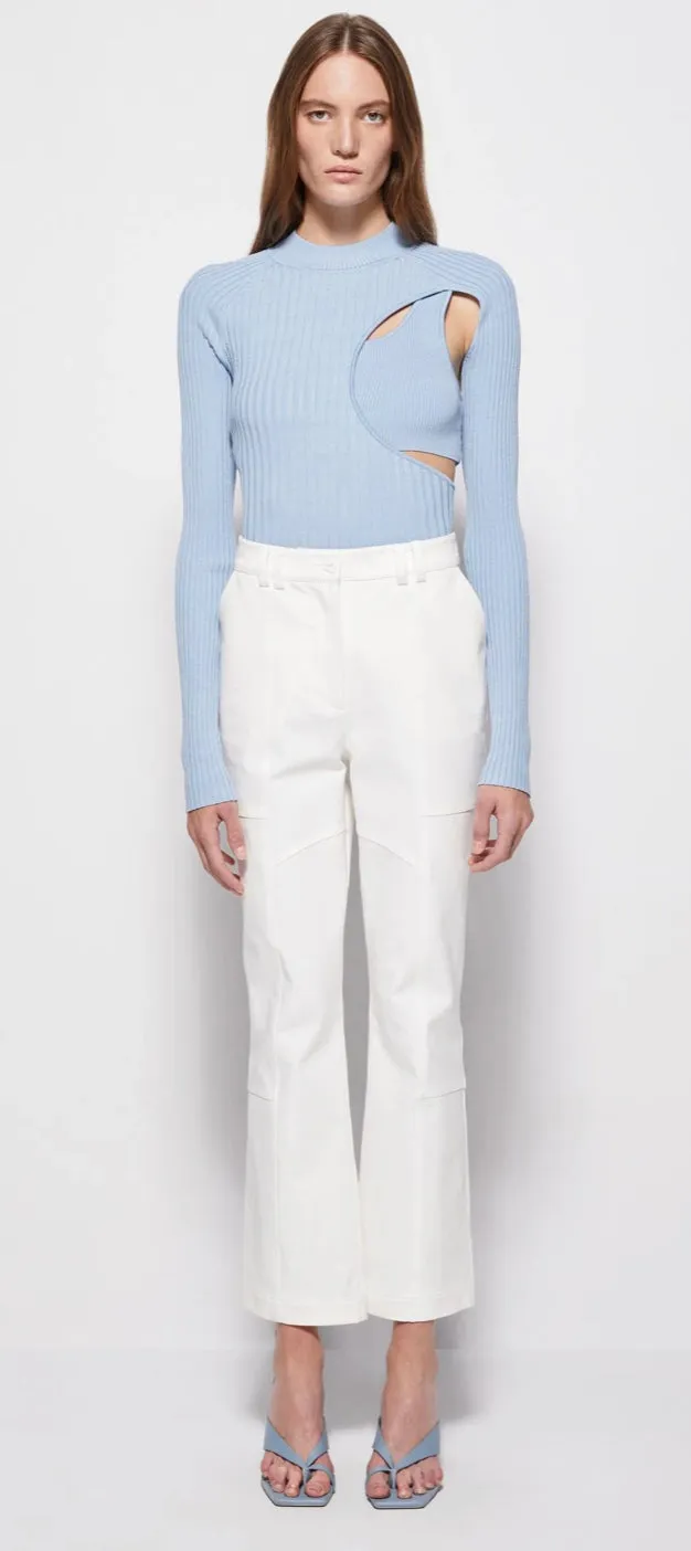 Jonathan Simkhai - Jesslyn Cropped Flare Pants - White sold by Jessie Boutique