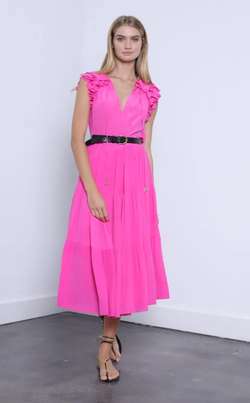 Karina Grimaldi - Sabrina Dress - Neon Pink sold by Jessie Boutique