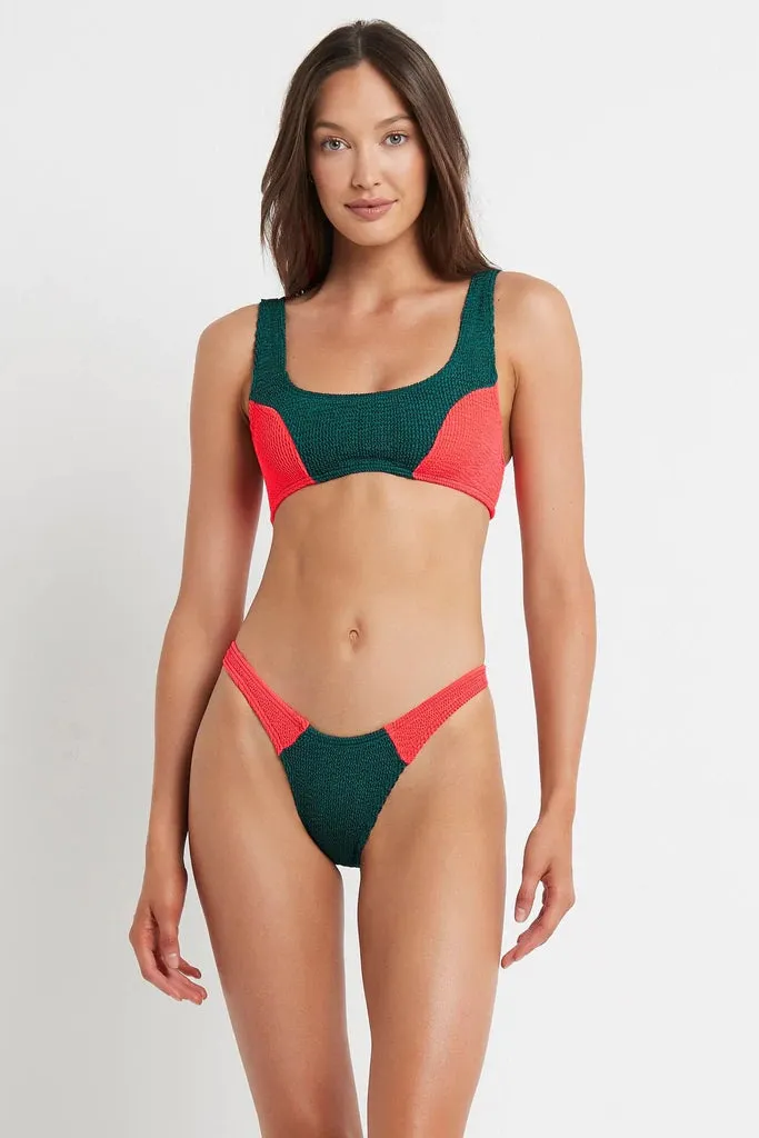 Bond-Eye Australia - Malibu Crop Top - Jewel Green Multi sold by Jessie Boutique