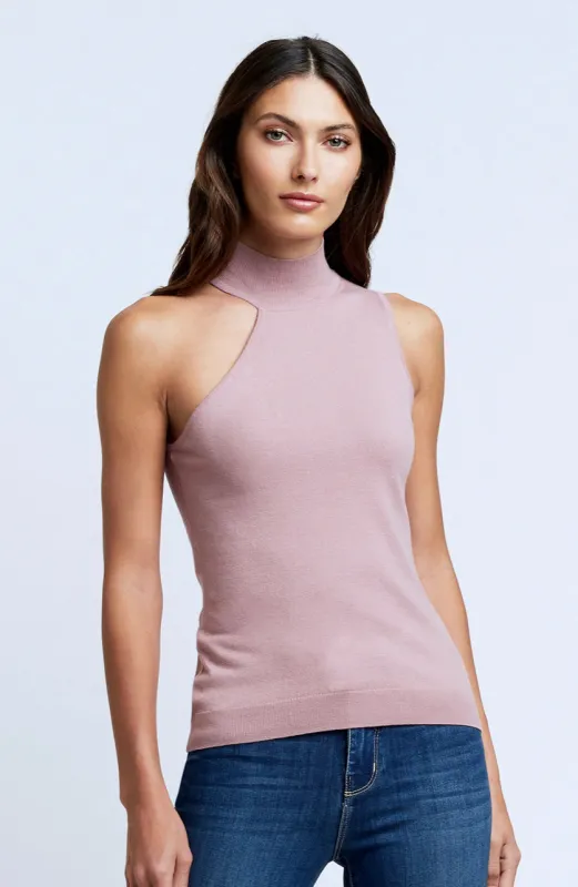 L’agence - Imani Mock Neck Knit Tank - Misty Pink sold by Jessie Boutique