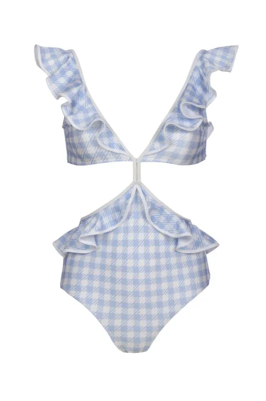 Shani Shemer - Zoe One Piece - Light Blue Gingham sold by Jessie Boutique