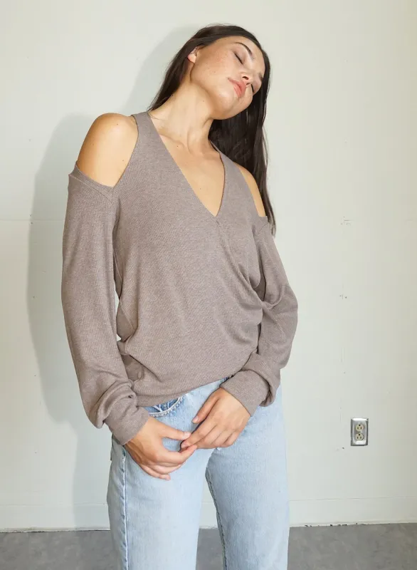 LNA - Avenue Ribbed Top - Cocoa Bean sold by Jessie Boutique