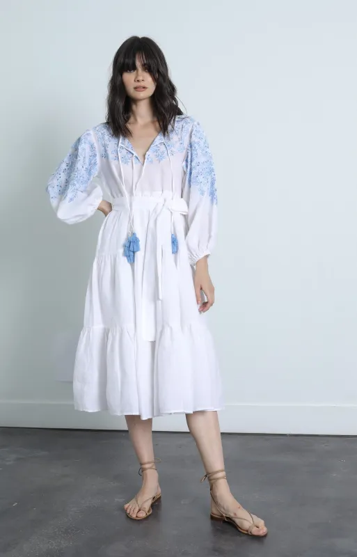 Karina Grimaldi - Mykonos Embellished Dress - White made by Karina Grimaldi