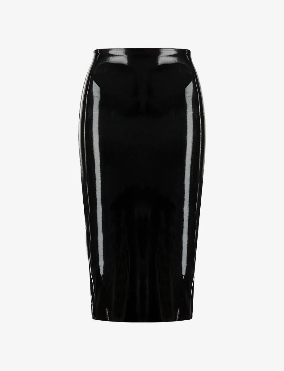 Commando - Faux Patent Leather Midi Skirt - Black sold by Jessie Boutique