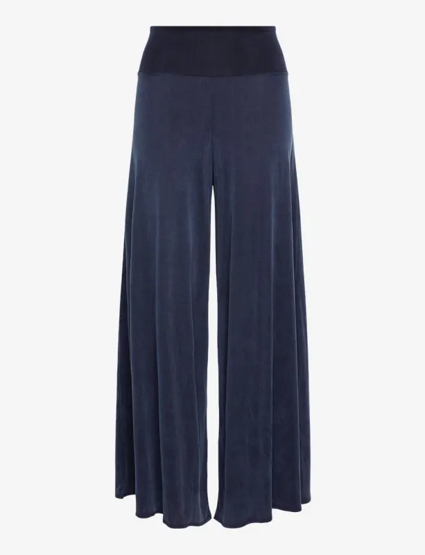 Commando - Vegan Silk Wide Leg Pants - Steel Blue sold by Jessie Boutique
