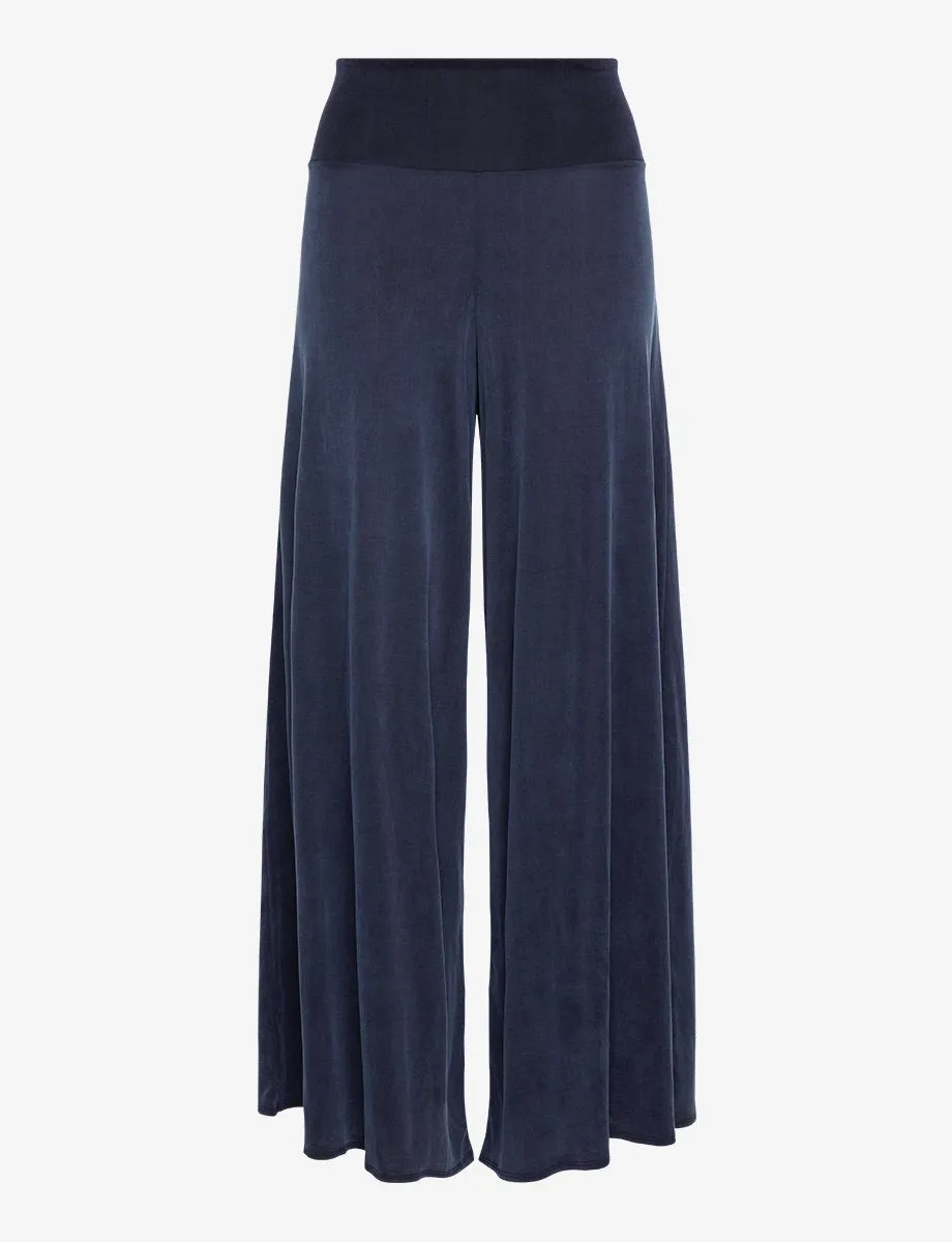 Commando - Vegan Silk Wide Leg Pants - Steel Blue sold by Jessie Boutique