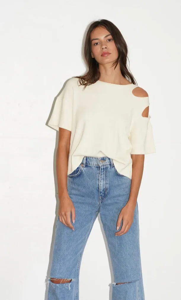 LNA - Dazed Thermal Tee - Cloud Cream sold by Jessie Boutique