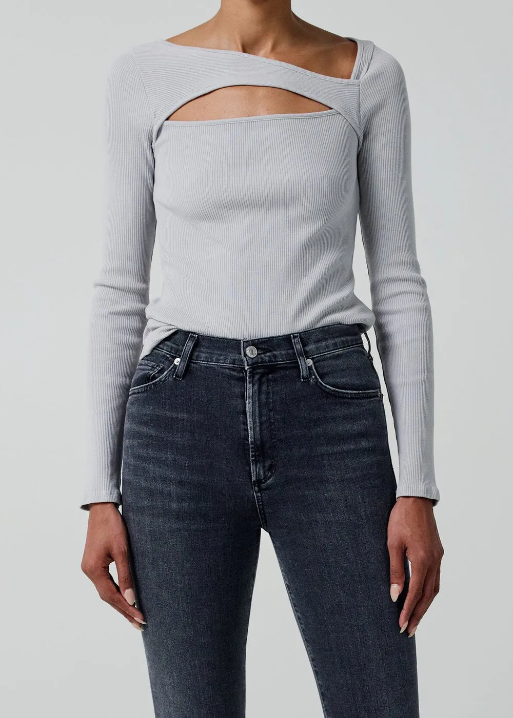 Citizens of Humanity - Iris Long Sleeve Cut Out Top - Greysmoke sold by Jessie Boutique product image thumbnail 2