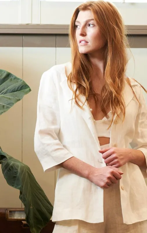 JBQ - Andrea Jacket - Ecru sold by Jessie Boutique