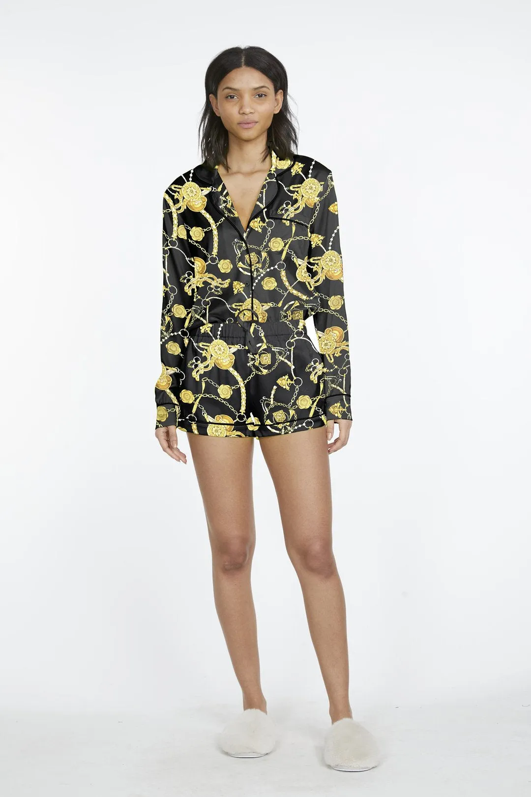 Generation Love - Sophie Pajama Set - Black/Gold sold by Jessie Boutique