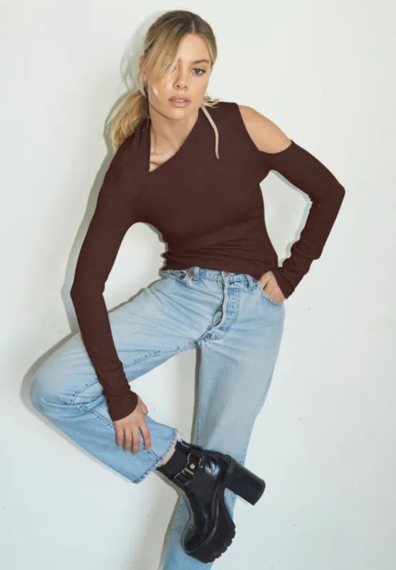 LNA - Zuki Thermal Top - Mahogany sold by Jessie Boutique