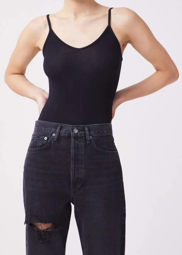 Agolde - Spaghetti Strap V Neck Bodysuit - Black sold by Jessie Boutique product image thumbnail 2