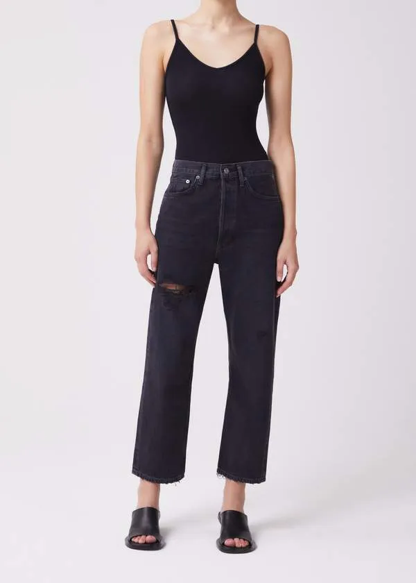 Agolde - Spaghetti Strap V Neck Bodysuit - Black sold by Jessie Boutique