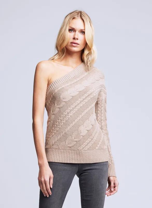 L’agence - Zoey Cable Sweater - Oatmeal sold by Jessie Boutique