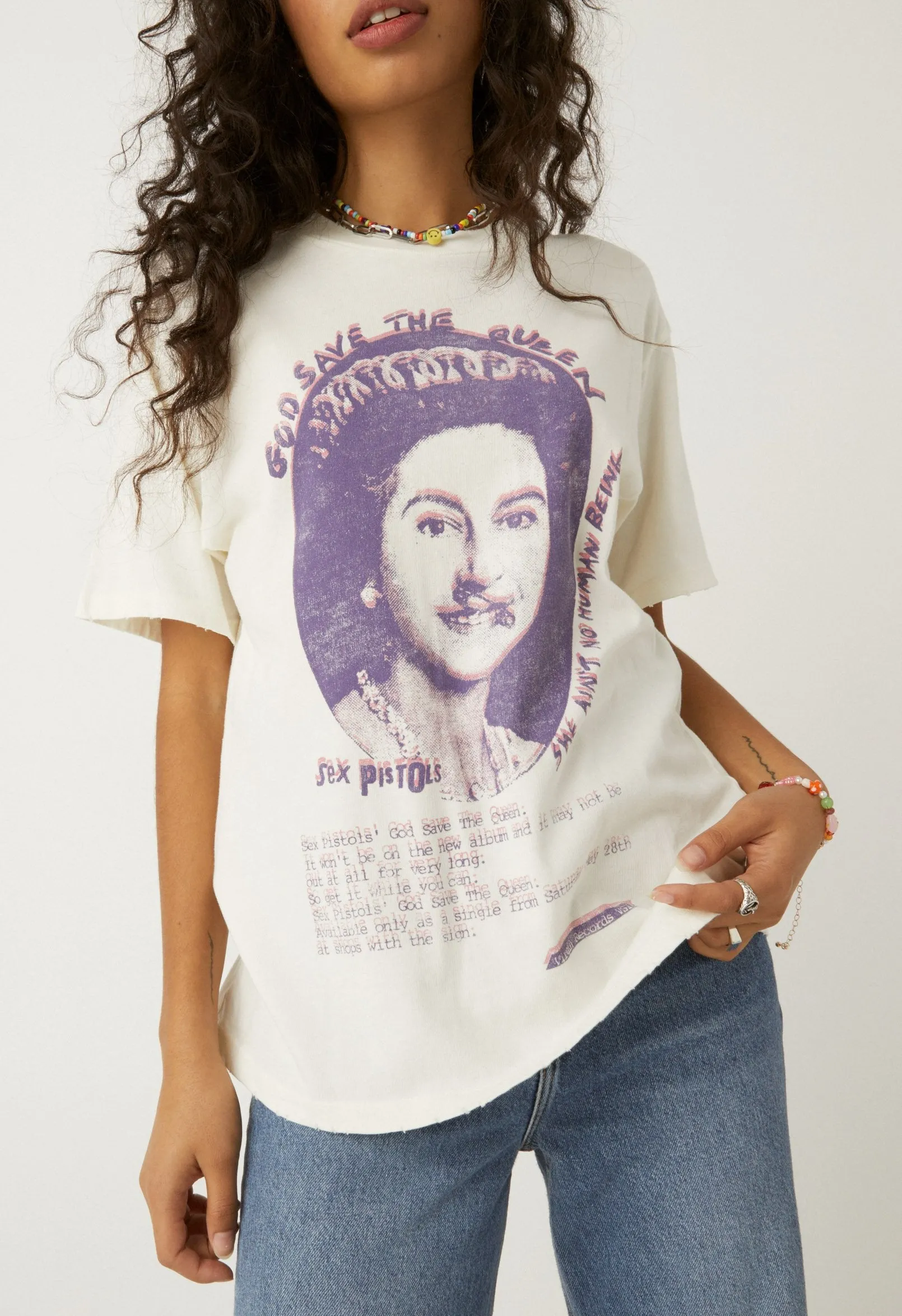 Daydreamer - Sex Pistols Save The Queen Weekend Tee - Vintage White sold by Jessie Boutique product image thumbnail 3