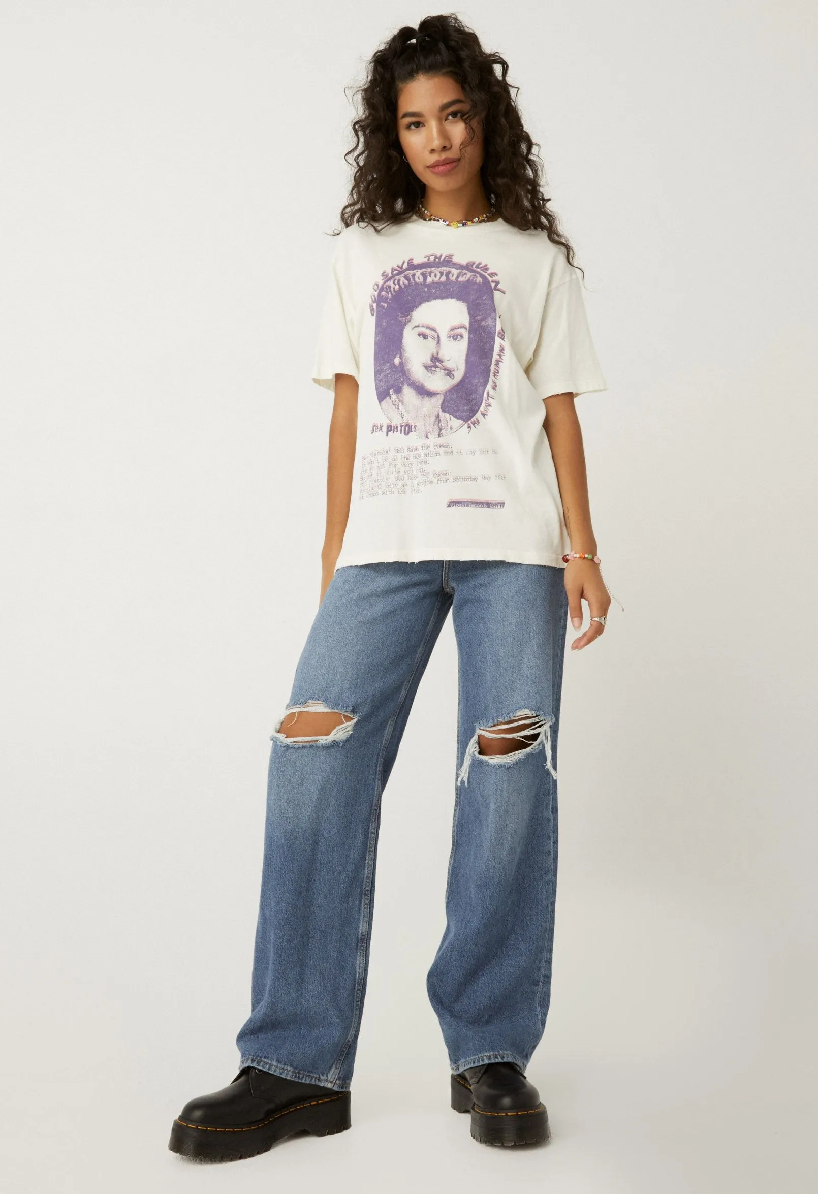 Daydreamer - Sex Pistols Save The Queen Weekend Tee - Vintage White sold by Jessie Boutique product image thumbnail 4