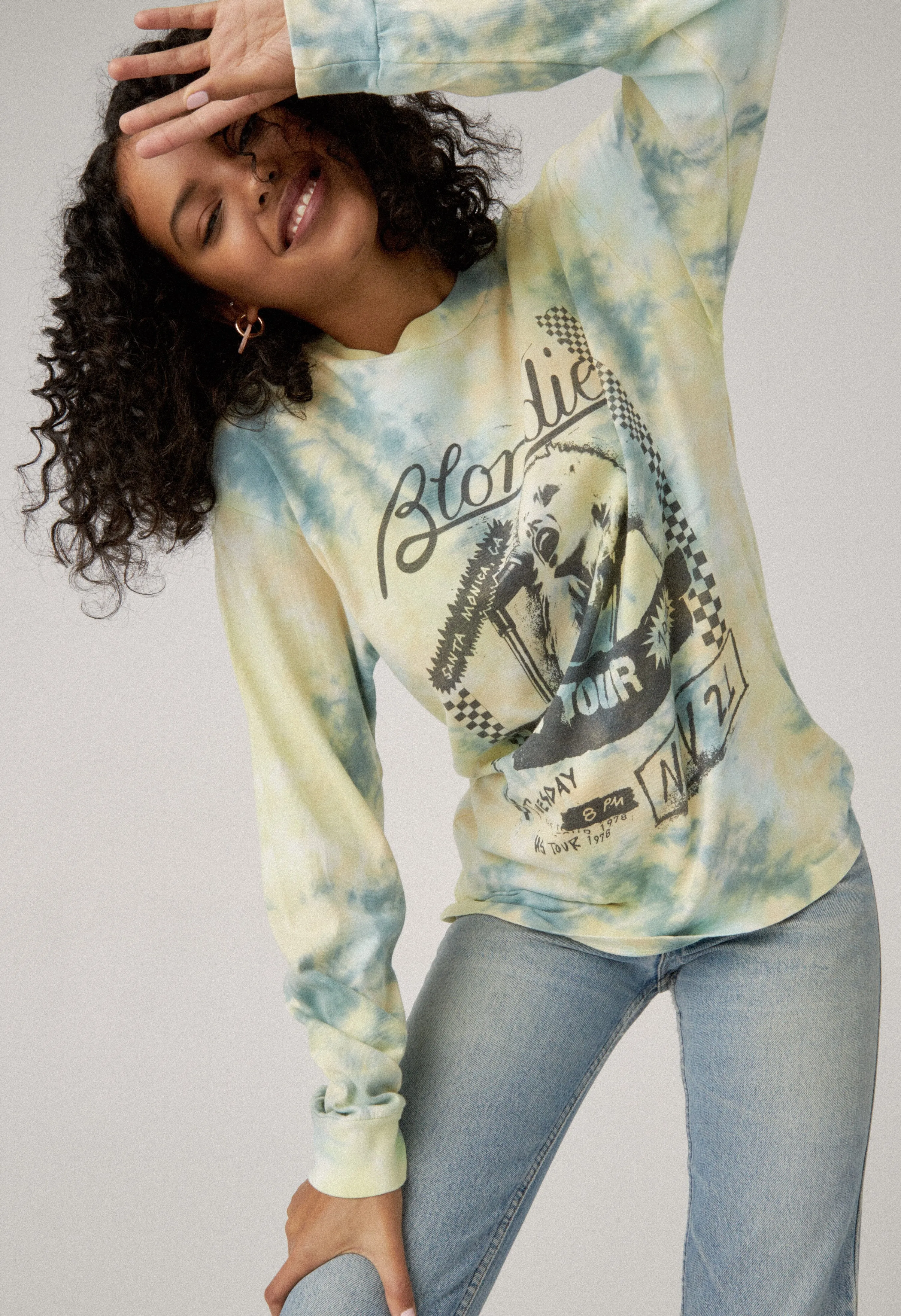 Daydreamer - Blondie 1976 Oversized Long Sleeve - High Tide Tye Dye sold by Jessie Boutique