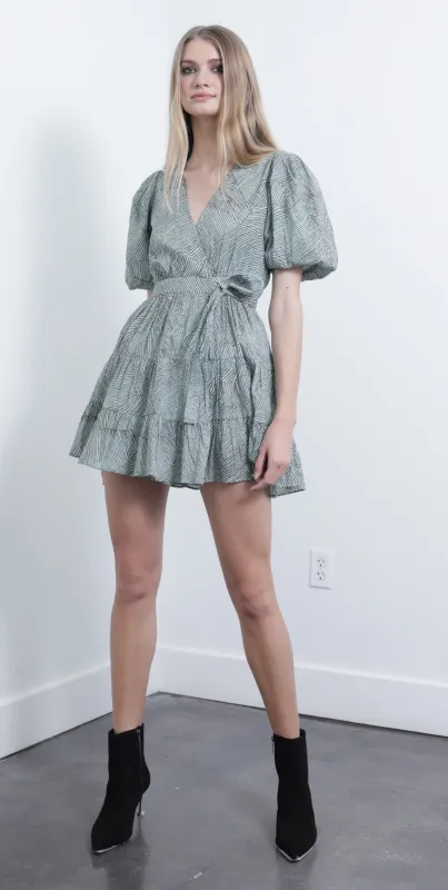 Karina Grimaldi - Royal Print Mini Dress - Powder Wiggley sold by Jessie Boutique