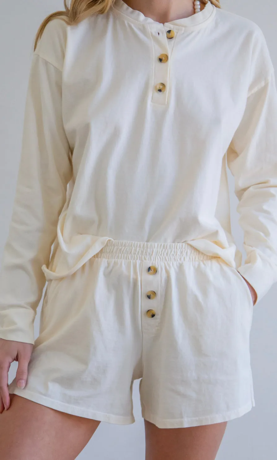 Donni - Henley Short In Multiple Colors sold by Jessie Boutique product image thumbnail 2