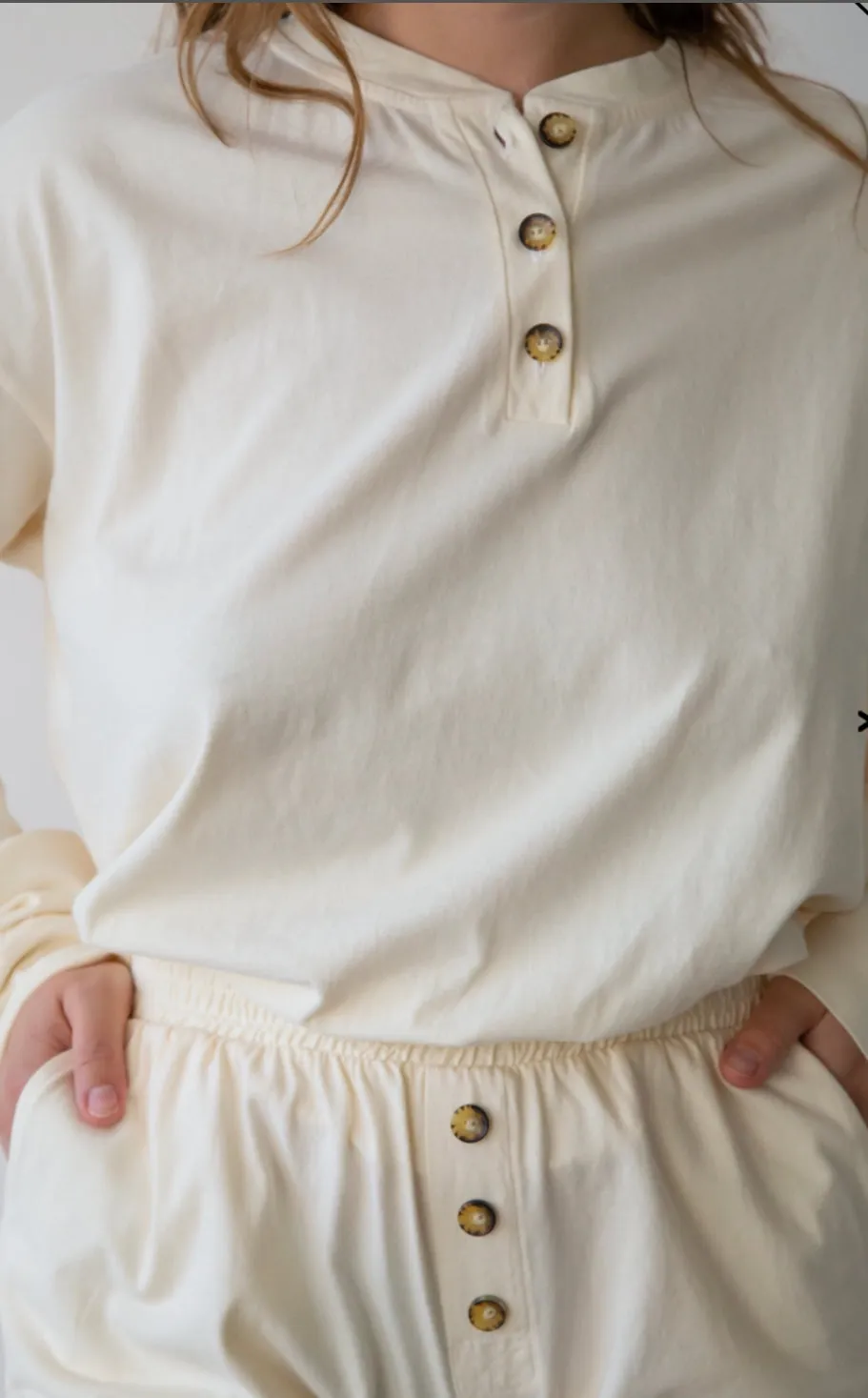 Donni - Henley Long Sleeve Tee In Multiple Colors sold by Jessie Boutique product image thumbnail 2