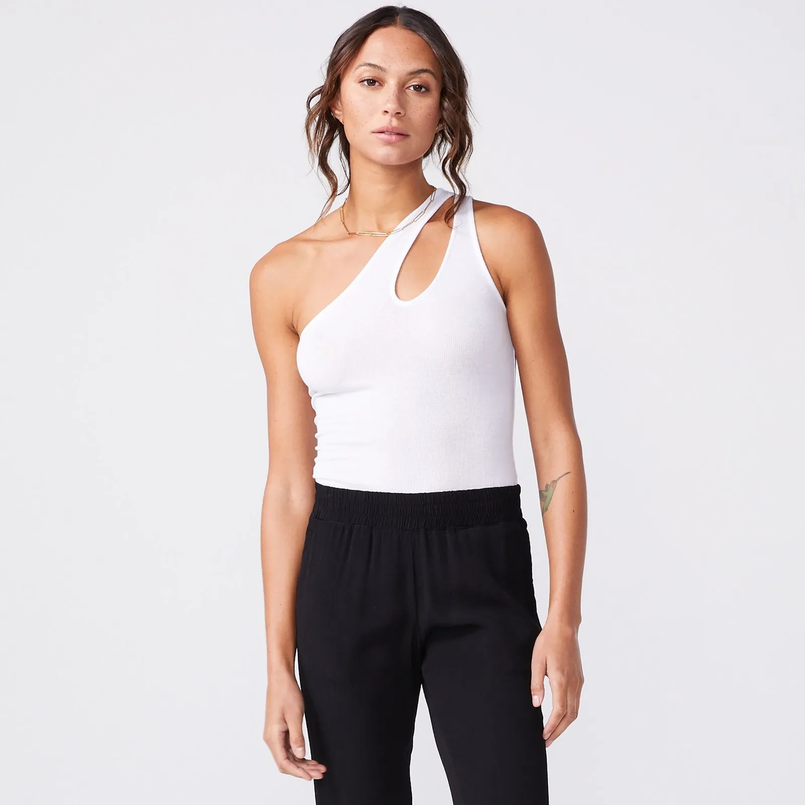 Monrow - Cutout One Shoulder Bodysuit In Multiple Colors sold by Jessie Boutique product image thumbnail 4