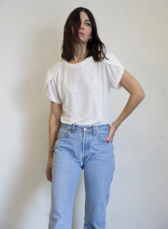 LNA - Rib Vylett Tee - White sold by Jessie Boutique