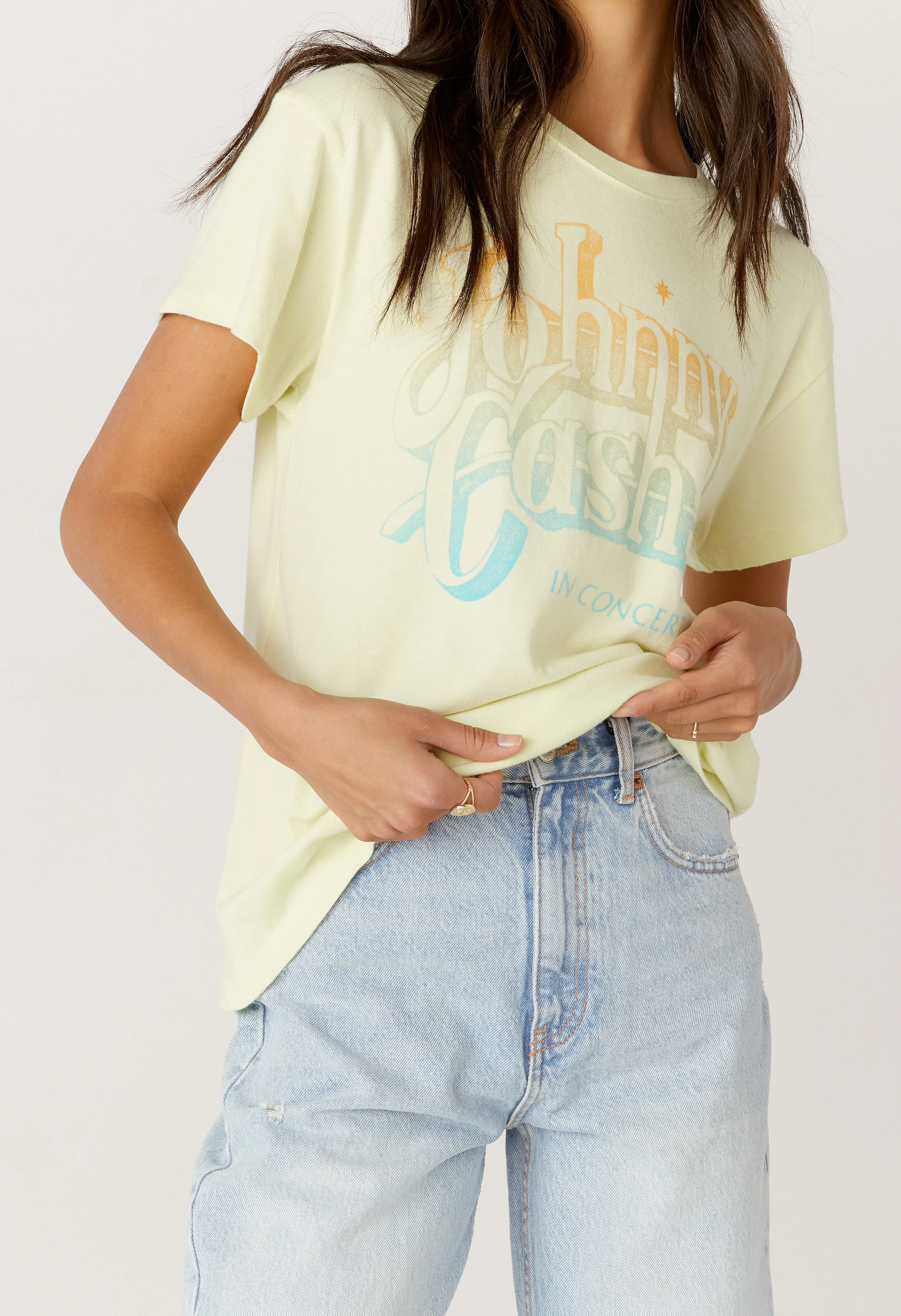 Daydreamer - Johnny Cash A Thing Called Love Tour Tee - Tender Yellow sold by Jessie Boutique