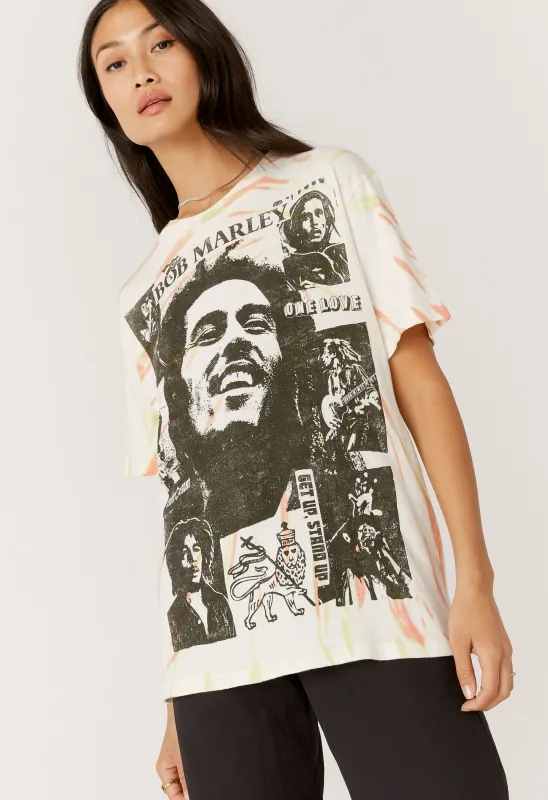 Daydreamer - Bob Marley Collage Weekend Tee - Acid Splash Tie Dye sold by Jessie Boutique