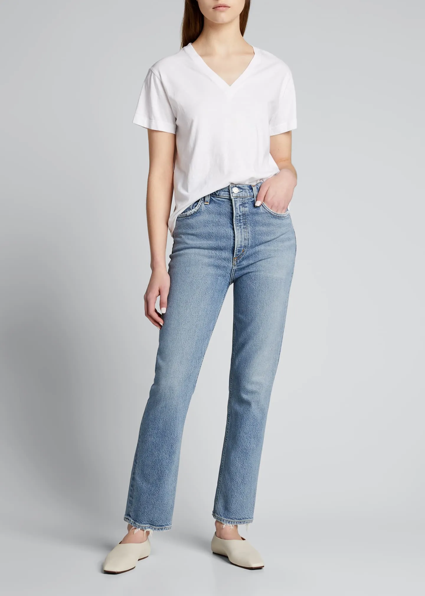 Agolde - Thea V Neck T-Shirt In Multiple Colors sold by Jessie Boutique product image thumbnail 3