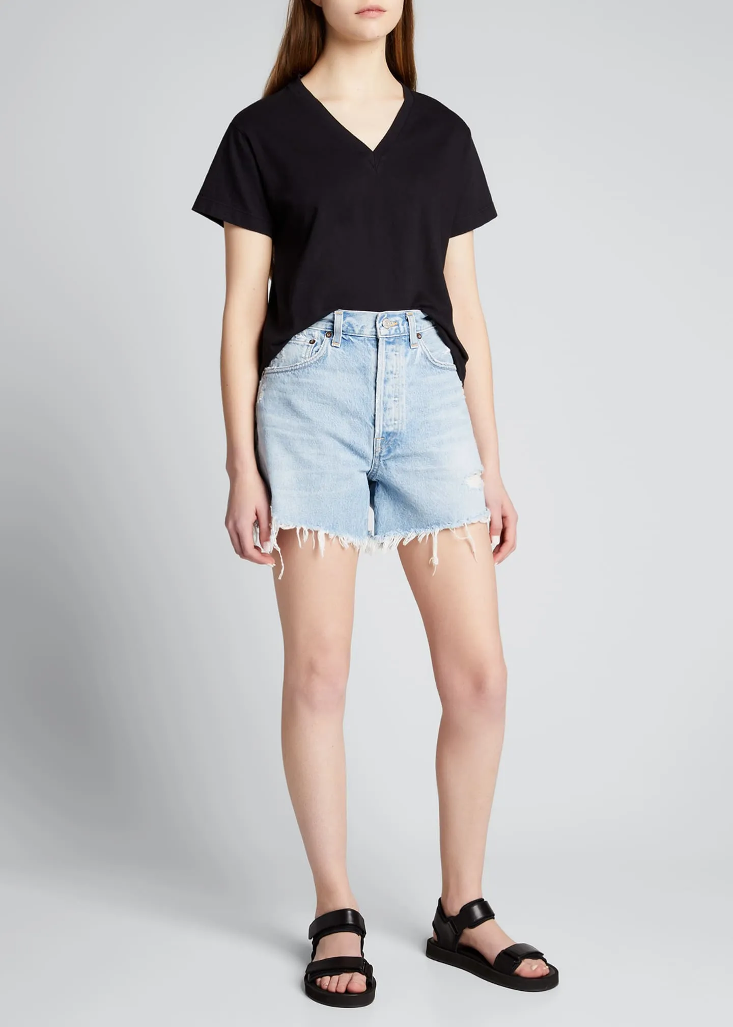 Agolde - Thea V Neck T-Shirt In Multiple Colors sold by Jessie Boutique