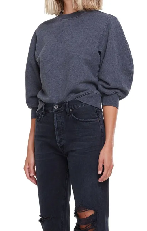 Agolde - Thora 3/4 Sleeve Sweatshirt - Graphite Heather sold by Jessie Boutique