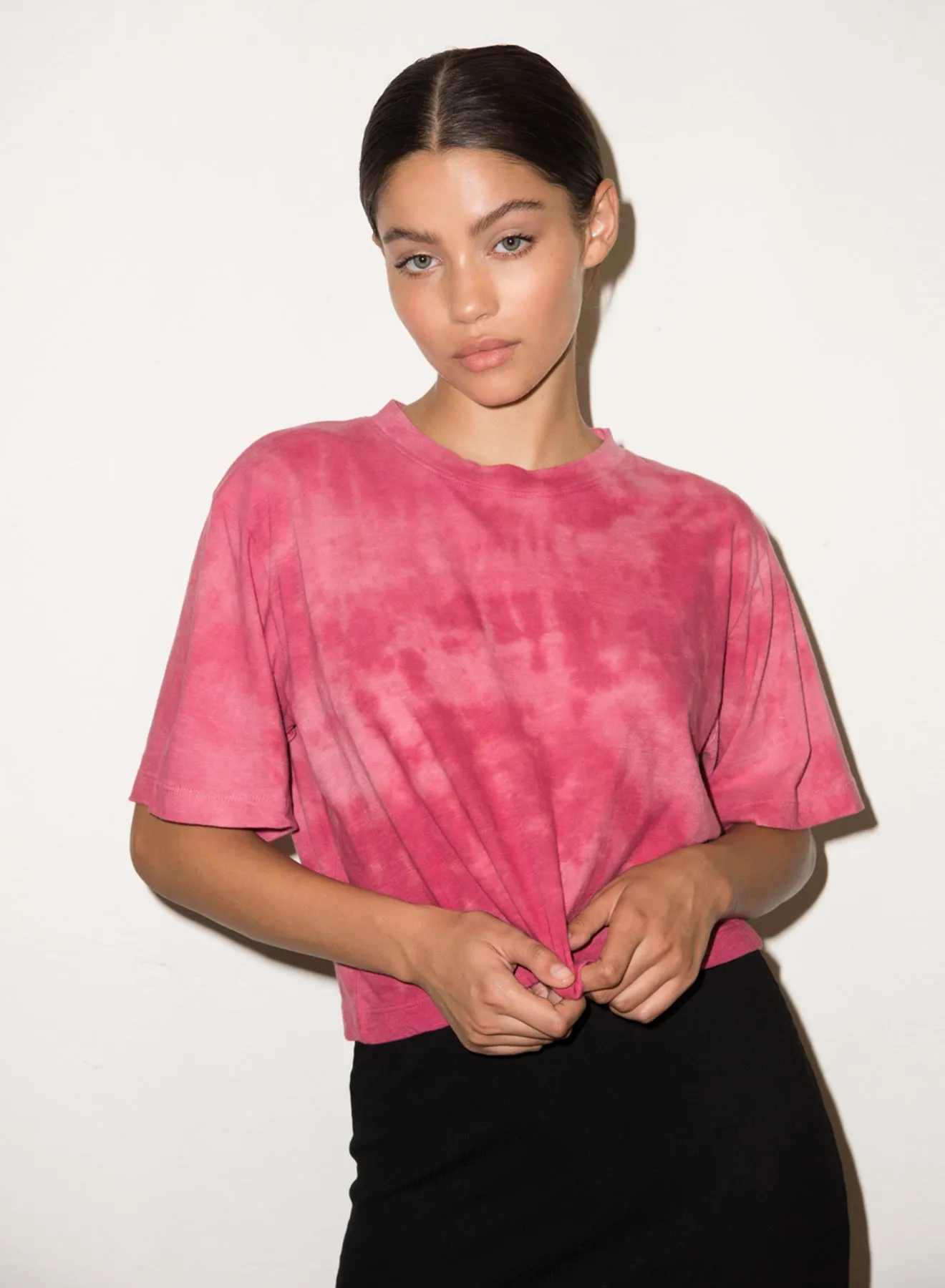 LNA - Lauren Tee - Fuschia Smoke sold by Jessie Boutique
