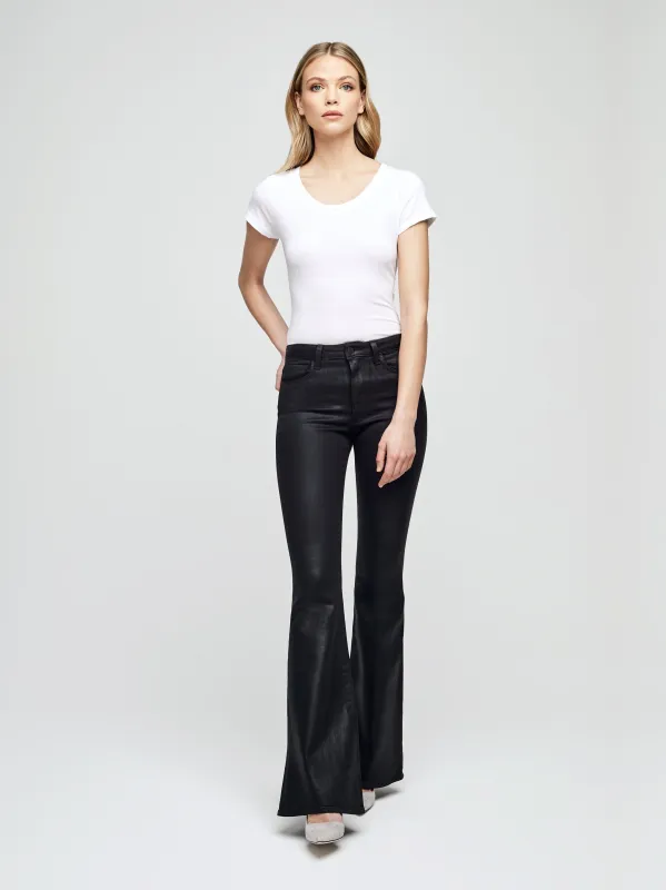 L'Agence - Bell H/R Flare - Noir Coated sold by Jessie Boutique