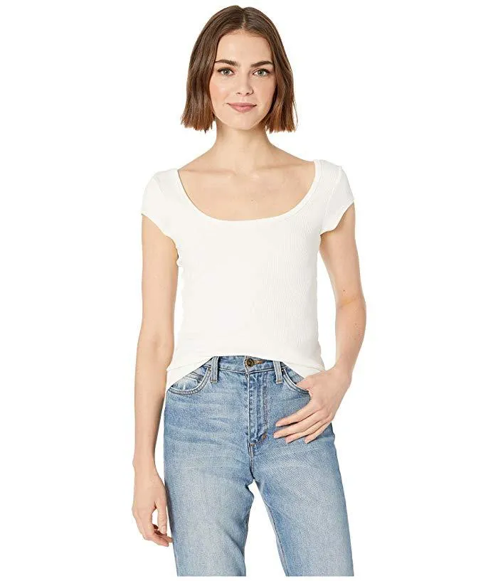 LNA - Jolie Tee - White Rib sold by Jessie Boutique