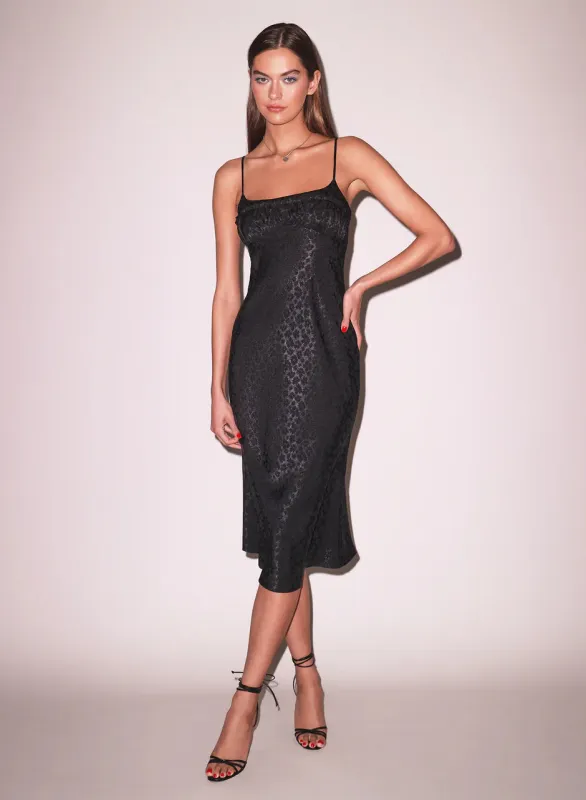 Fleur Du Mal - Pansy Jacquard Ruched Bust Dress - Black sold by Jessie Boutique