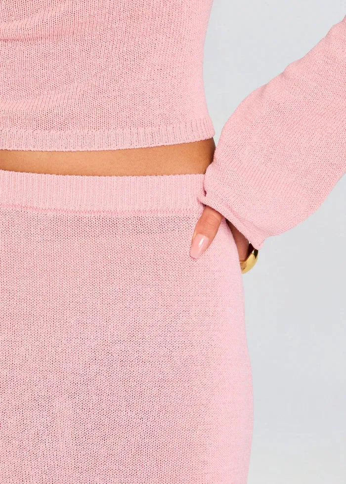 SER.O.YA - Kora Knit Maxi Skirt - Coral Blush sold by Jessie Boutique product image thumbnail 3