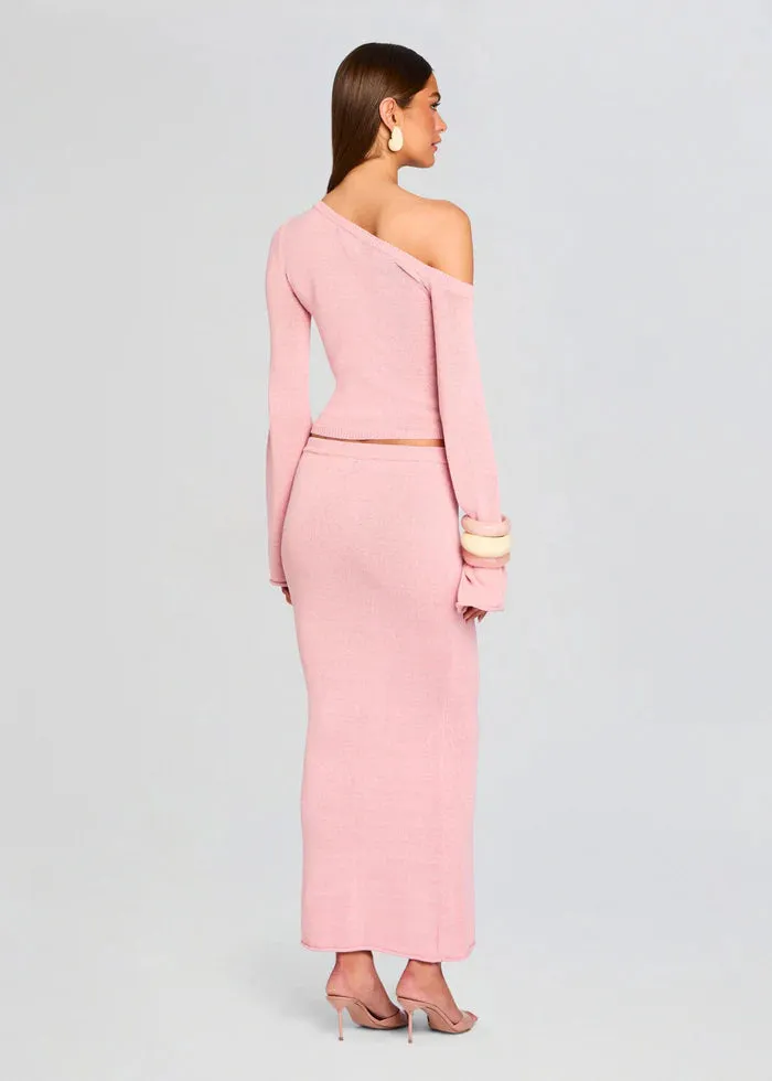 SER.O.YA - Kora Knit Maxi Skirt - Coral Blush sold by Jessie Boutique product image thumbnail 4