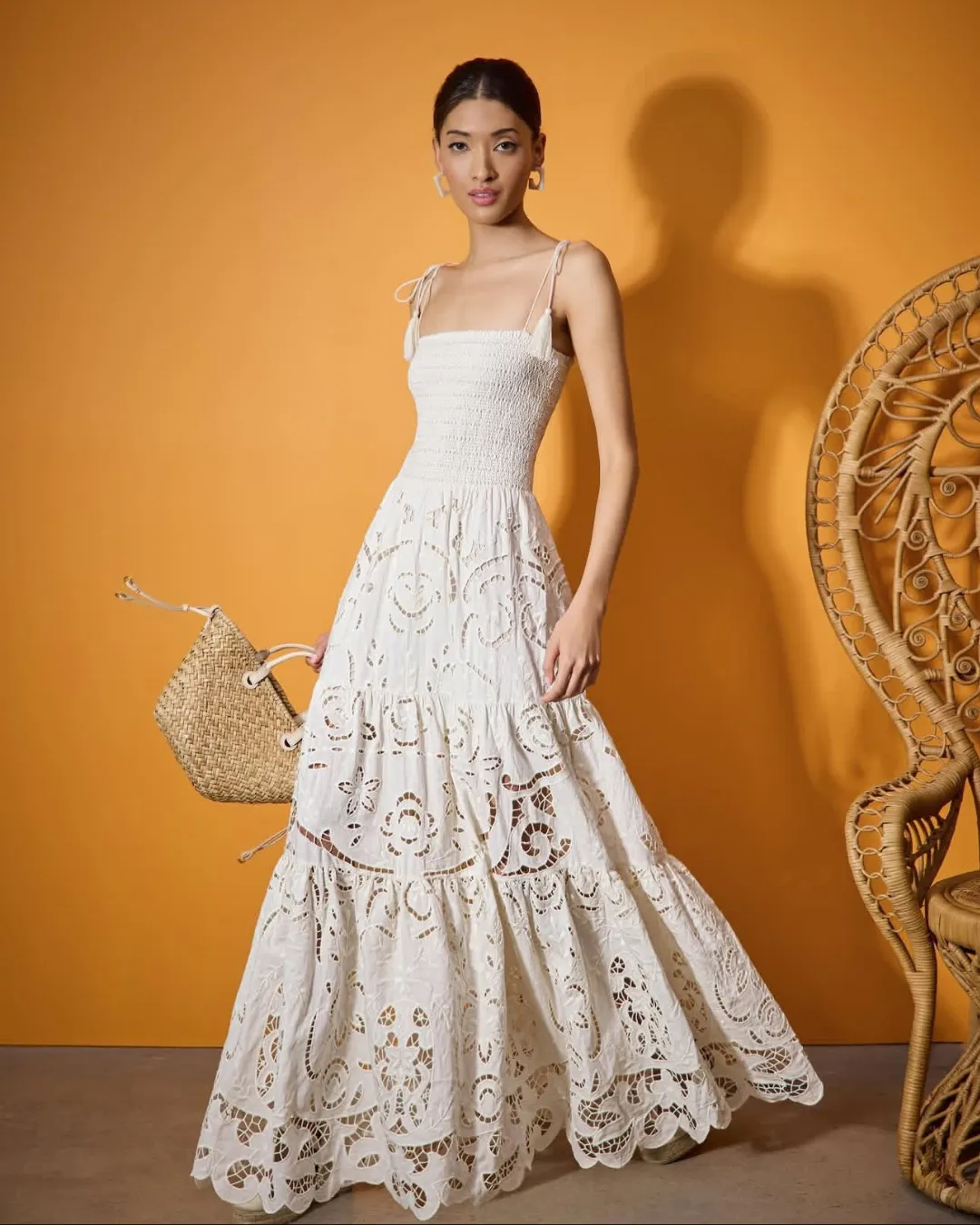 Alice + Olivia - Marna Tiered Maxi Dress - Off White sold by Jessie Boutique product image thumbnail 2