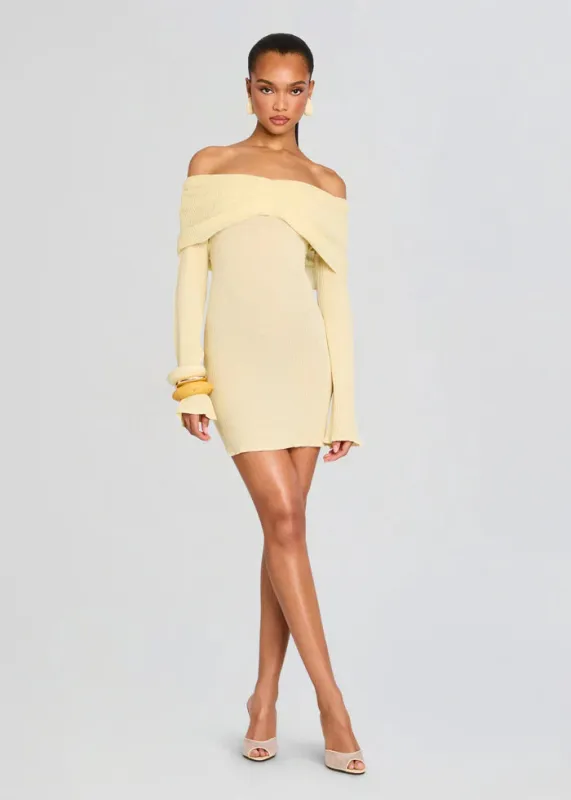 SER.O.YA - Xen Knit Mini Dress - Pastel Yellow sold by Jessie Boutique