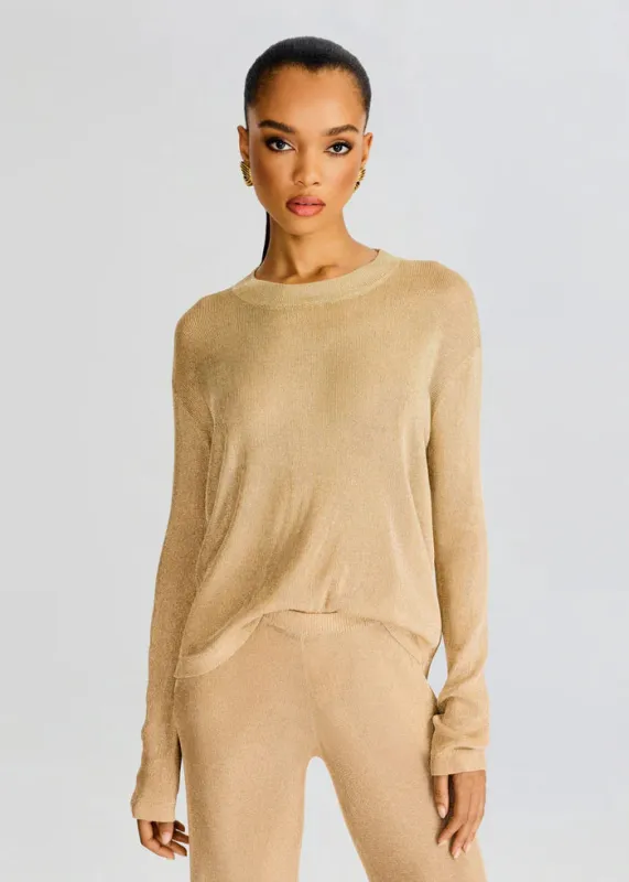 SER.O.YA - Hana Metallic Knit Top - Gold sold by Jessie Boutique