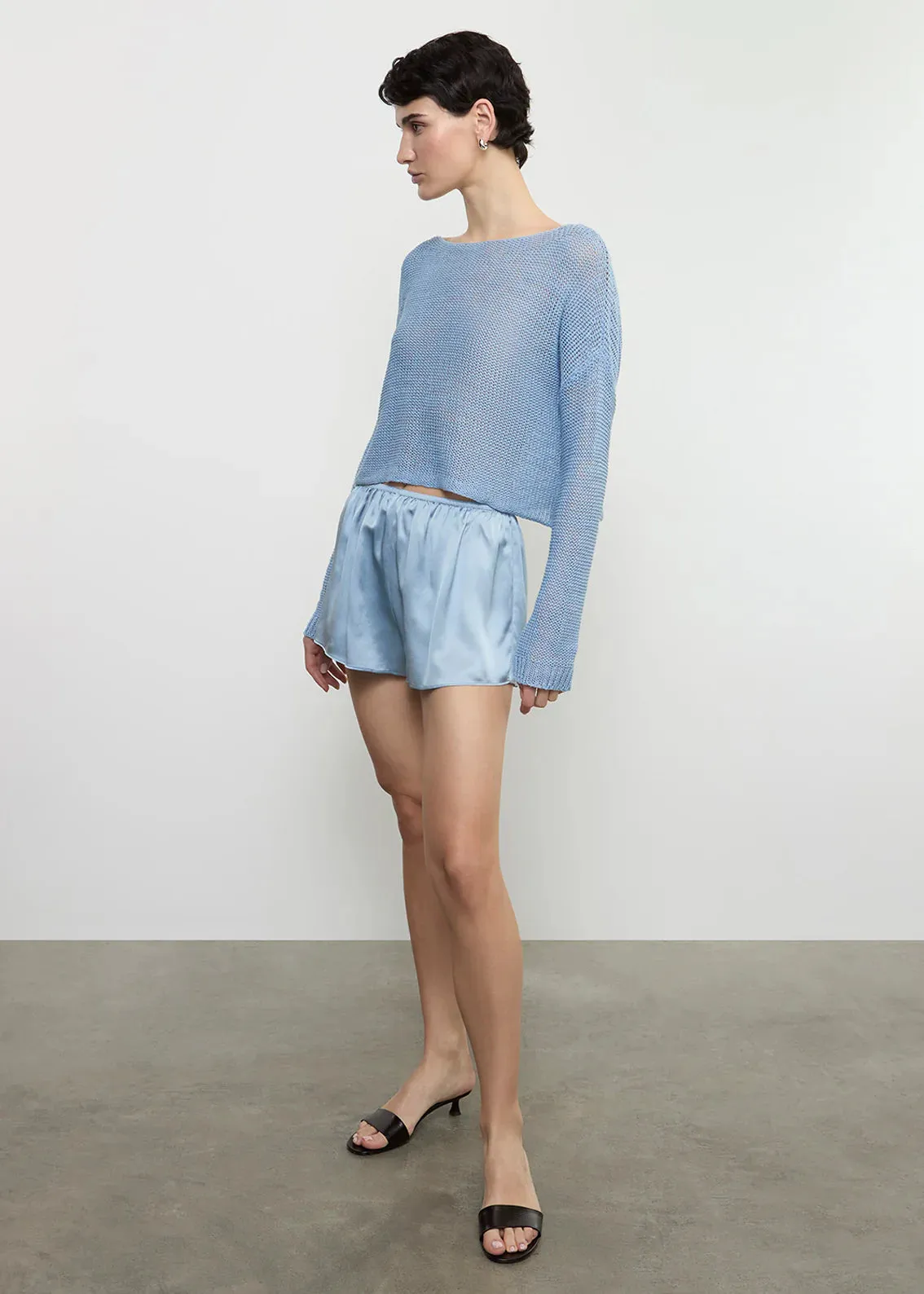Enza Costa - Silk Slip Shorts - Sky sold by Jessie Boutique product image thumbnail 2